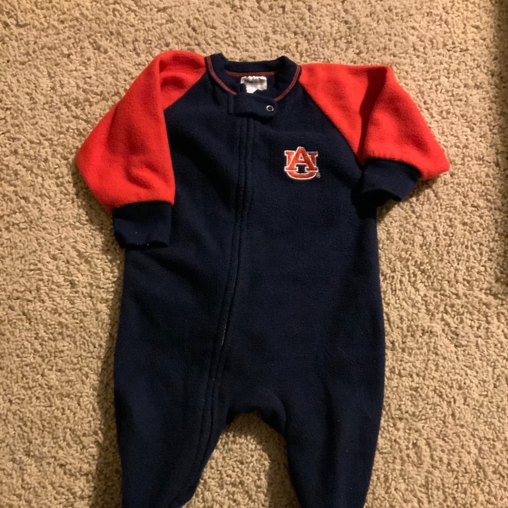 Auburn Tigers fleece footed onesie